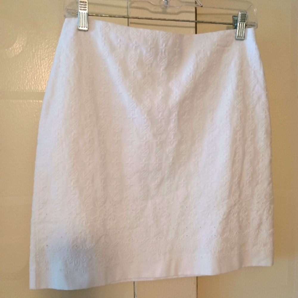 NWT Talbots Women Mini Skirt Size 2p White Classic Preppy Nautical Beachy Cotton